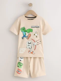 Noir/vert/pierre - Pyjama court Minecraft 100% coton 3 (3-16ans)