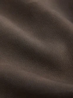 Nubuck marron - Veste en cuir signature à col