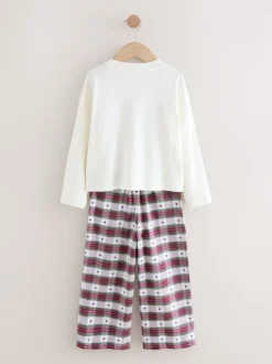 Nœud à carreaux rouge/vert - Pyjama bas tissé de Noël (2-16ans)