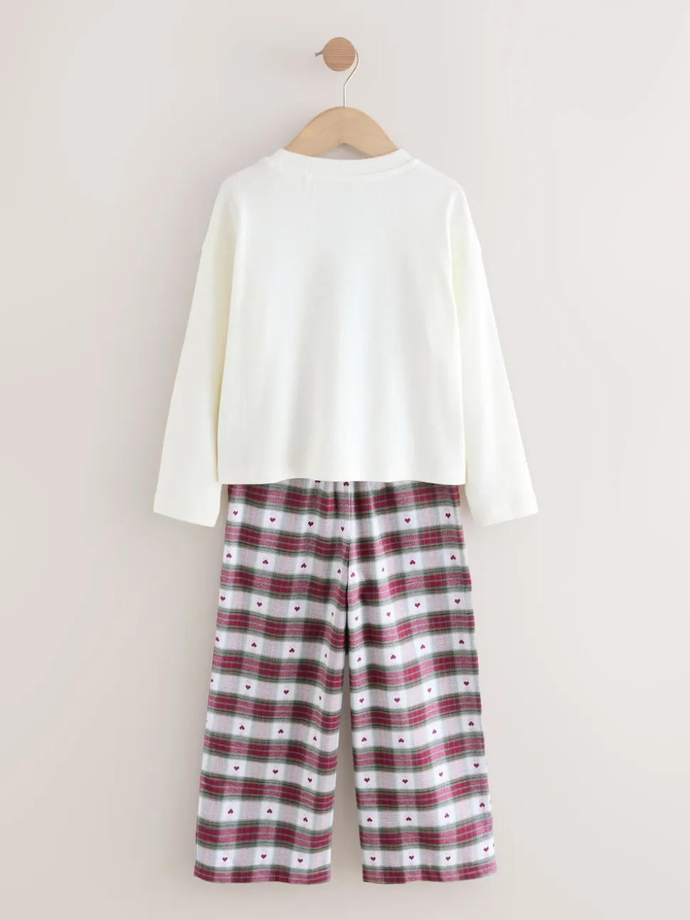 Nœud à carreaux rouge/vert - Pyjama bas tissé de Noël (2-16ans)