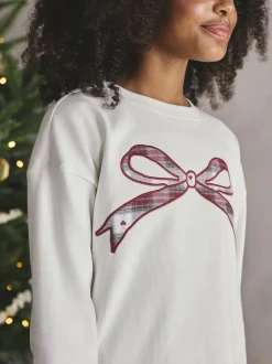 Nœud à carreaux rouge/vert - Pyjama bas tissé de Noël (2-16ans)