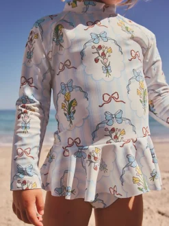 Nœud bleu/blanc - Ensemble de natation Sunsafe (3mths-7yrs)