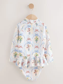 Nœud bleu/blanc - Ensemble de natation Sunsafe (3mths-7yrs)