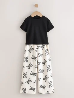 Nœud noir/écru - Lot de 1 pyjamas à bas tissé (3-16ans)