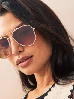 Nude - Lunettes de soleil aviateur Bling