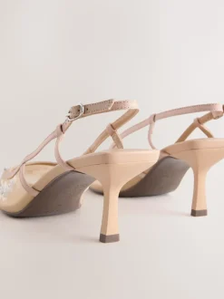 Nude Avec ornements - Chaussures à talons Forever Comfort® à bride arrière en maille pointue