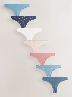 Nœuds bleus - Culotte en coton riche 7 Pack