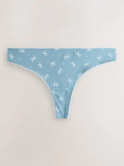 Nœuds bleus - Culotte en coton riche 7 Pack