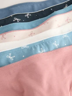 Nœuds bleus - Culotte en coton riche 7 Pack