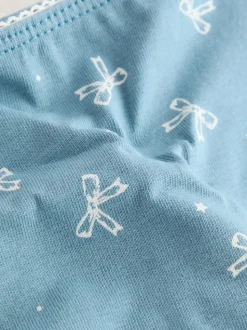 Nœuds bleus - Culotte en coton riche 7 Pack