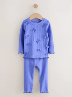 Nœuds bleus - Lot de 3 pyjamas Snuggle (9mois-12ans)