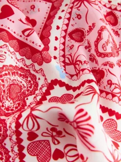 Nœuds roses - Pyjama boutonné en satin