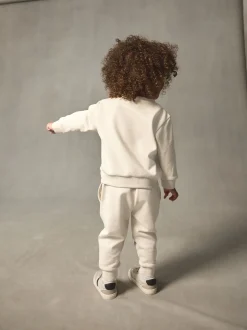 Off White écru - Ensemble sweat-shirt et jogging (3mois-7ans)