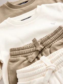 Off White/ciment - Ensemble sweat-shirt et jogging, lot de 2 (3mois-7ans)