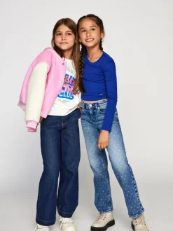 ONLY KIDS Bleu 100% Coton Jeans Ample avec Taille Ajustable