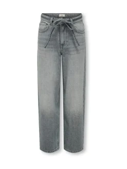 ONLY KIDS Jean droit gris Gianna Ceinturée
