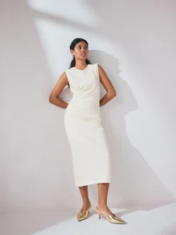 Or - Chaussures à talons chaton à bride arrière et bout pointu