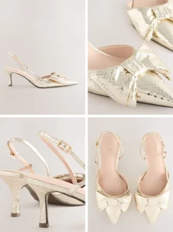 Or - Chaussures à talons Forever Comfort® à bout pointu et bride arrière