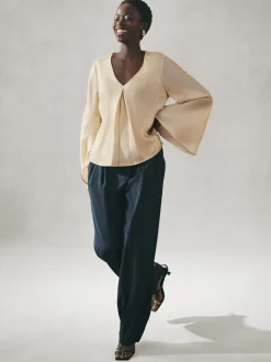 Or - Chemisier à manches longues Nodinary Satin métallisé