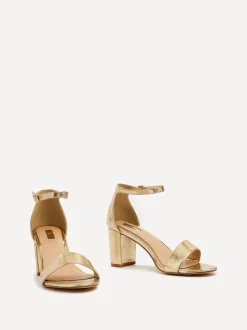 Or - Linzi talons carrés à bout ouvert Franki