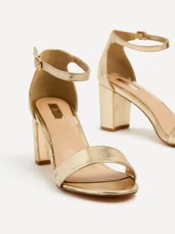 Or - Linzi talons carrés à bout ouvert Franki