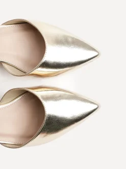 Or - Linzi talons larges Dolly à petit talon