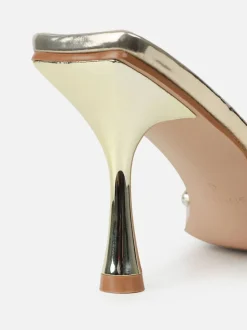 Or - Mules Simmi London à talons milieu en diamant blush
