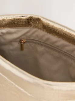 Or - Pochette à bouton-pression à détails scintillants