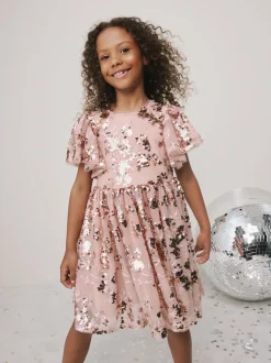 Or - Robe de fête à paillettes (3-16ans)