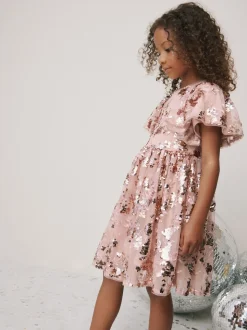 Or - Robe de fête à paillettes (3-16ans)