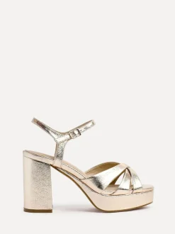 Or - Sandales à talons carrés à Linzi plateforme Keliah