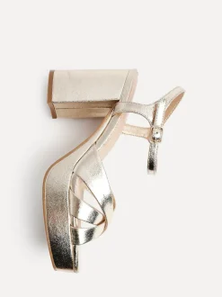 Or - Sandales à talons carrés à Linzi plateforme Keliah