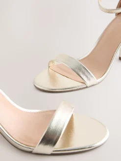 Or - Sandales à talons carrés