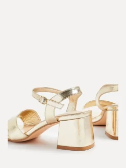 Or - Sandales à talons larges Linzi Vivian avec bandoulière avant croisée