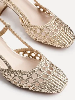 Or - Sandales Linzi Sandria tissées à la main à bride arrière