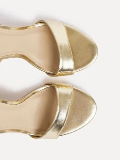 Or - Sandales Linzi Trance à talon carré