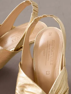 Or - Sandales Signature en cuir à talons torsadés haut de gamme