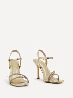 Or - Talon à lanières Linzi Hypnomerisise orné de diamants