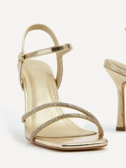 Or - Talon à lanières Linzi Hypnomerisise orné de diamants