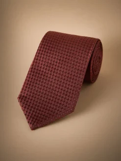 Orange - Cravate Signature en soie texturée