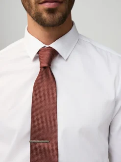 Orange - Cravate texturée avec pince à cravate