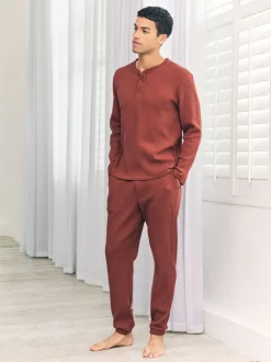 Orange - Pantalon - Chelsea Peers Bas de jogging long gaufré - rouille