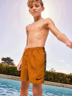 Orange - Short de volley Nike Swim Logo Tape 4 Inch