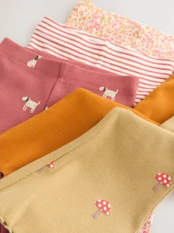Orange automnal - Lot de 5 leggings évasés (3mois-7ans)