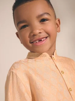 Orange clair EMB - Kurta (3mths-16yrs)