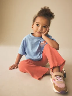 Orange marron - Leggings évasés à côtes (3mths-7yrs)