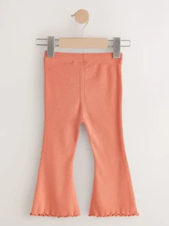Orange marron - Leggings évasés à côtes (3mths-7yrs)