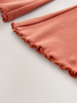 Orange marron - Leggings évasés à côtes (3mths-7yrs)