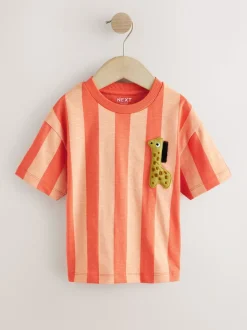 Orange motif safari - Lot de 3 t-shirts graphiques à manches courtes (3mois7ans)