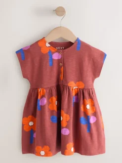 Orange rétro - Robe en jersey (3mois à7ans)